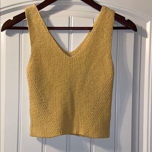 Rachel Zoe Yellow Ribbed Crop Tank